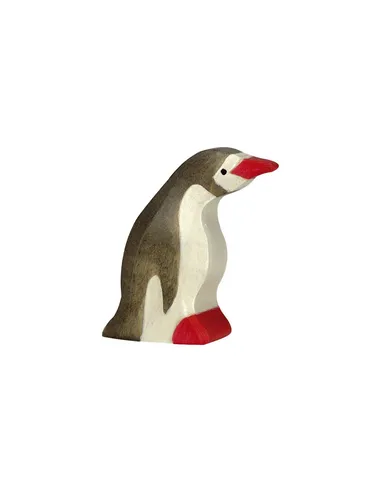 Holztiger Houten Pinguin klein met kop naar voren