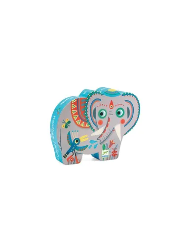 Djeco Puzzel - Haathee, de Aziatische olifant (24 stukjes)